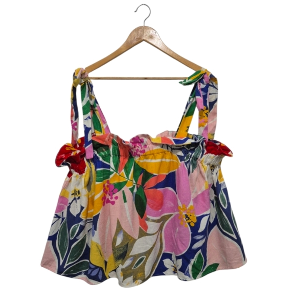Eloquii Linen Blend Colorful 'Paradiso' Print - Womens SIZE 20